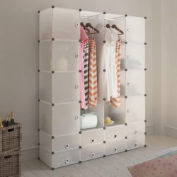 vidaXL Modularer Schrank mit 18 Fächern weiß 37 x 146 x 180,5 cm