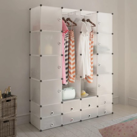 vidaXL Modularer Schrank mit 18 Fächern weiß 37 x 146 x 180,5 cm