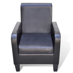 vidaXL Sessel Schwarz Kunstleder