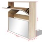 vidaXL Schuhschrank mit 2 Fächern Spiegel Eiche-Optik 63x17x67 cm vidaXL Schuhschrank mit 2 Fächern Spiegel Eiche-Optik 63x17x67 cm