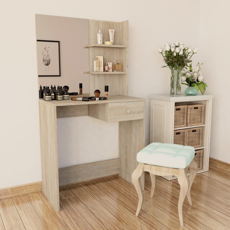 vidaXL Schminktisch Holzwerkstoff 75x40x141 cm Eiche vidaXL Schminktisch Holzwerkstoff 75x40x141 cm Eiche