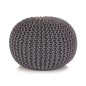 vidaXL Handgestrickter Pouf Baumwolle 50 x 35 cm Grau vidaXL Handgestrickter Pouf Baumwolle 50 x 35 cm Grau