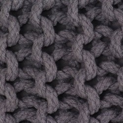 vidaXL Handgestrickter Pouf Baumwolle 50 x 35 cm Grau