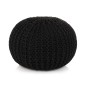 vidaXL Handgestrickter Pouf Baumwolle 50 x 35 cm Schwarz vidaXL Handgestrickter Pouf Baumwolle 50 x 35 cm Schwarz