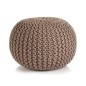 vidaXL Handgestrickter Pouf Baumwolle 50 x 35 cm Braun vidaXL Handgestrickter Pouf Baumwolle 50 x 35 cm Braun
