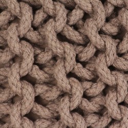 vidaXL Handgestrickter Pouf Baumwolle 50 x 35 cm Braun