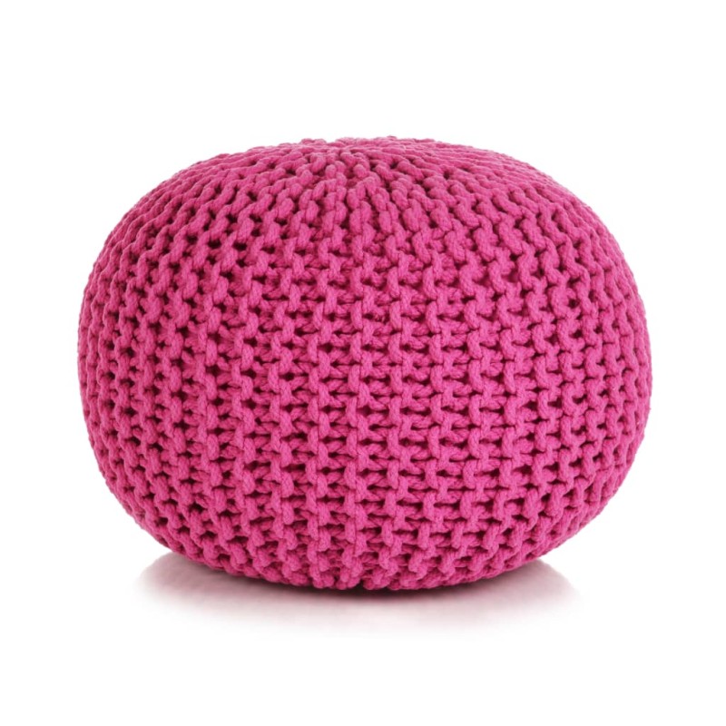 vidaXL Handgestrickter Pouf Baumwolle 50 x 35 cm Rosa vidaXL Handgestrickter Pouf Baumwolle 50 x 35 cm Rosa