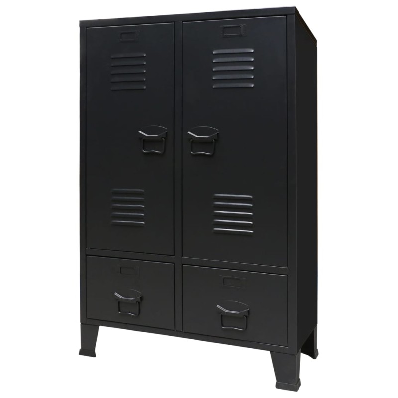 vidaXL Kleiderschrank Metall Industrie-Stil 67 x 35 x 107 cm Schwarz vidaXL Kleiderschrank Metall Industrie-Stil 67 x 35 x 107 cm Schwarz