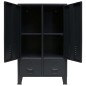 vidaXL Kleiderschrank Metall Industrie-Stil 67 x 35 x 107 cm Schwarz vidaXL Kleiderschrank Metall Industrie-Stil 67 x 35 x 107 cm Schwarz