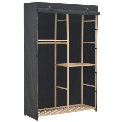 vidaXL 3-stufiger Kleiderschrank Grau 110 x 40 x 170 cm Stoff