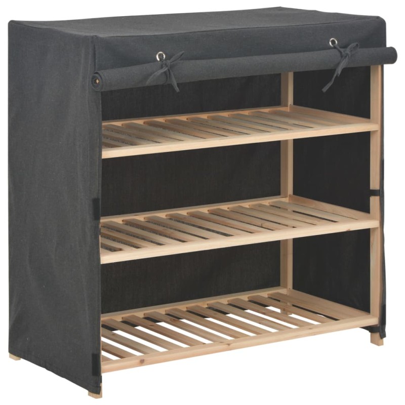 vidaXL Schuhschrank mit Abdeckung Grau 79 x 40 x 80 cm Stoff vidaXL Schuhschrank mit Abdeckung Grau 79 x 40 x 80 cm Stoff