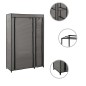 vidaXL Faltschrank Grau 110x45x175 cm Stoff vidaXL Faltschrank Grau 110x45x175 cm Stoff