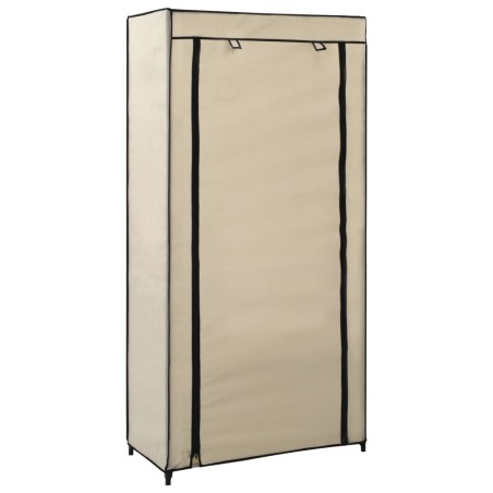 vidaXL Schuhschrank mit Abdeckung Cremeweiß 58 x 28 x 106 cm Stoff