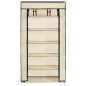 vidaXL Schuhschrank mit Abdeckung Cremeweiß 58 x 28 x 106 cm Stoff vidaXL Schuhschrank mit Abdeckung Cremeweiß 58 x 28 x 106 cm Stoff