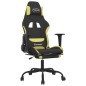 Gaming-Stuhl mit Massage & Fußstütze Schwarz und Hellgrün Stoff Gaming-Stuhl mit Massage & Fußstütze Schwarz und Hellgrün Stoff