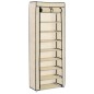 vidaXL Schuhschrank mit Abdeckung Cremeweiß 57 x 29 x 162 cm Stoff vidaXL Schuhschrank mit Abdeckung Cremeweiß 57 x 29 x 162 cm Stoff