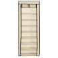 vidaXL Schuhschrank mit Abdeckung Cremeweiß 57 x 29 x 162 cm Stoff vidaXL Schuhschrank mit Abdeckung Cremeweiß 57 x 29 x 162 cm Stoff