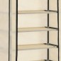 vidaXL Schuhschrank mit Abdeckung Cremeweiß 57 x 29 x 162 cm Stoff vidaXL Schuhschrank mit Abdeckung Cremeweiß 57 x 29 x 162 cm Stoff
