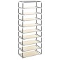 vidaXL Schuhschrank mit Abdeckung Cremeweiß 57 x 29 x 162 cm Stoff vidaXL Schuhschrank mit Abdeckung Cremeweiß 57 x 29 x 162 cm Stoff