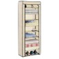 vidaXL Schuhschrank mit Abdeckung Cremeweiß 57 x 29 x 162 cm Stoff vidaXL Schuhschrank mit Abdeckung Cremeweiß 57 x 29 x 162 cm Stoff