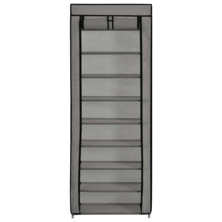 vidaXL Schuhschrank mit Abdeckung Grau 57 x 29 x 162 cm Stoff   