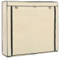 vidaXL Schuhschrank mit Abdeckung Cremeweiß 115 x 28 x 110 cm Stoff vidaXL Schuhschrank mit Abdeckung Cremeweiß 115 x 28 x 110 cm Stoff