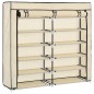 vidaXL Schuhschrank mit Abdeckung Cremeweiß 115 x 28 x 110 cm Stoff vidaXL Schuhschrank mit Abdeckung Cremeweiß 115 x 28 x 110 cm Stoff