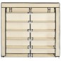 vidaXL Schuhschrank mit Abdeckung Cremeweiß 115 x 28 x 110 cm Stoff vidaXL Schuhschrank mit Abdeckung Cremeweiß 115 x 28 x 110 cm Stoff