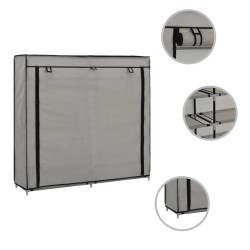 vidaXL Schuhschrank mit Abdeckung Grau 115 x 28 x 110 cm Stoff