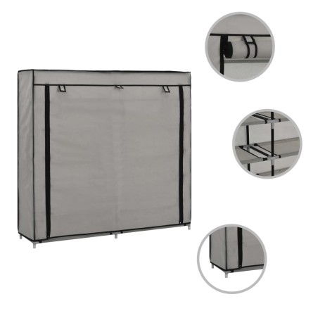 vidaXL Schuhschrank mit Abdeckung Grau 115 x 28 x 110 cm Stoff