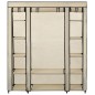 vidaXL Stoffschrank mit Fächern Kleiderstangen Creme 150x45x176cm vidaXL Stoffschrank mit Fächern Kleiderstangen Creme 150x45x176cm