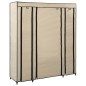 vidaXL Stoffschrank mit Fächern Kleiderstangen Creme 150x45x176cm vidaXL Stoffschrank mit Fächern Kleiderstangen Creme 150x45x176cm