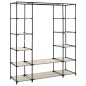 vidaXL Stoffschrank mit Fächern Kleiderstangen Creme 150x45x176cm vidaXL Stoffschrank mit Fächern Kleiderstangen Creme 150x45x176cm