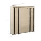 vidaXL Stoffschrank mit Fächern Kleiderstangen Creme 150x45x176cm vidaXL Stoffschrank mit Fächern Kleiderstangen Creme 150x45x176cm