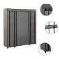 vidaXL Stoffschrank mit Fächern Kleiderstangen Grau 150x45x176cm vidaXL Stoffschrank mit Fächern Kleiderstangen Grau 150x45x176cm