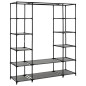 vidaXL Stoffschrank mit Fächern Kleiderstangen Grau 150x45x176cm vidaXL Stoffschrank mit Fächern Kleiderstangen Grau 150x45x176cm