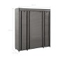 vidaXL Stoffschrank mit Fächern Kleiderstangen Grau 150x45x176cm vidaXL Stoffschrank mit Fächern Kleiderstangen Grau 150x45x176cm