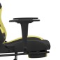 Gaming-Stuhl mit Massage & Fußstütze Schwarz und Hellgrün Stoff Gaming-Stuhl mit Massage & Fußstütze Schwarz und Hellgrün Stoff