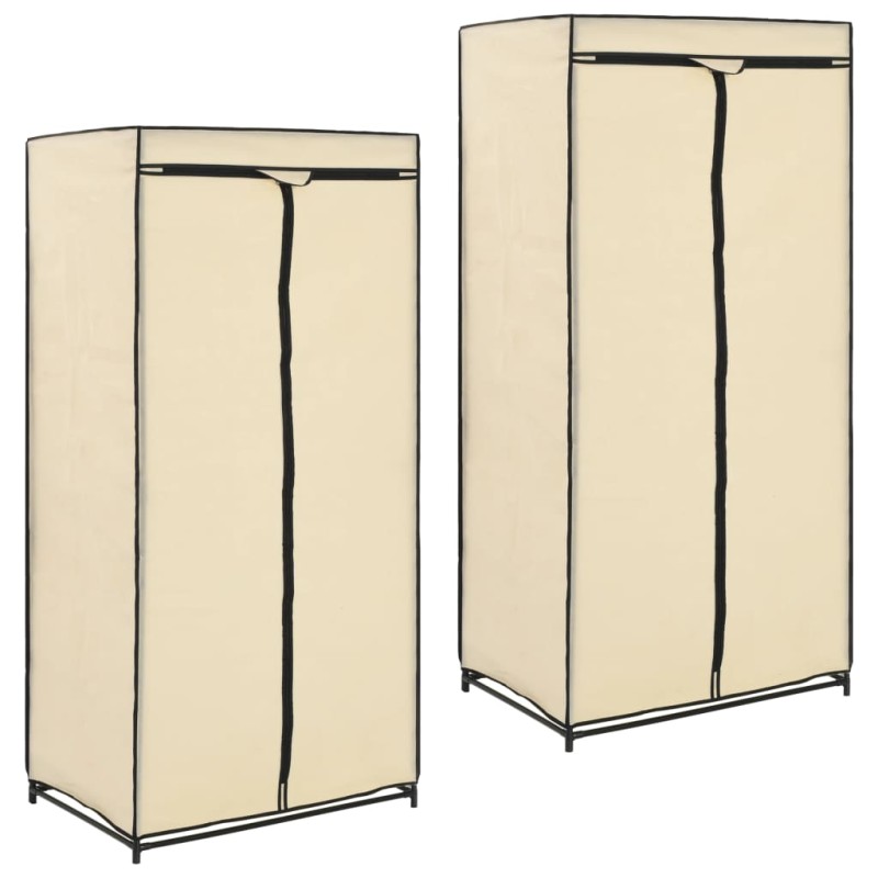 vidaXL Kleiderschränke 2 Stk. Creme 75×50×160 cm vidaXL Kleiderschränke 2 Stk. Creme 75×50×160 cm