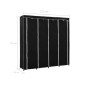vidaXL Kleiderschrank mit 4 Fächern Schwarz 175 x 45 x 170 cm vidaXL Kleiderschrank mit 4 Fächern Schwarz 175 x 45 x 170 cm