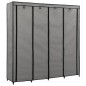 vidaXL Kleiderschrank mit 4 Fächern Grau 175 x 45 x 170 cm vidaXL Kleiderschrank mit 4 Fächern Grau 175 x 45 x 170 cm