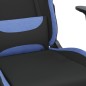 Gaming-Stuhl mit Massage & Fußstütze Schwarz und Blau Stoff Gaming-Stuhl mit Massage & Fußstütze Schwarz und Blau Stoff