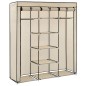 vidaXL Kleiderschrank mit Fächern und Stangen Creme 150x45x175cm Stoff vidaXL Kleiderschrank mit Fächern und Stangen Creme 150x45x175cm Stoff