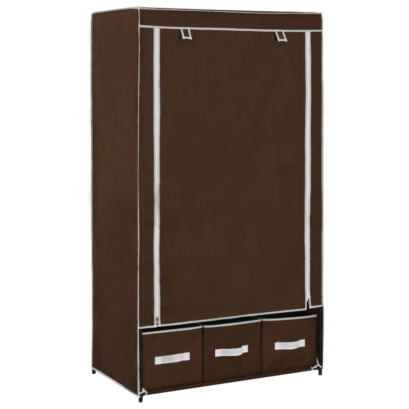 vidaXL Kleiderschrank Braun 87 x 49 x 159 cm Stoff vidaXL Kleiderschrank Braun 87 x 49 x 159 cm Stoff