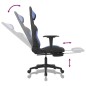 Gaming-Stuhl mit Massage & Fußstütze Schwarz und Blau Stoff Gaming-Stuhl mit Massage & Fußstütze Schwarz und Blau Stoff