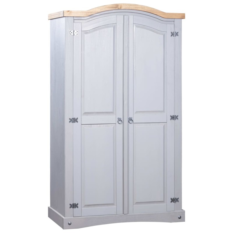 vidaXL Kleiderschrank Mexiko-Stil Kiefernholz 2 Türen Grau vidaXL Kleiderschrank Mexiko-Stil Kiefernholz 2 Türen Grau