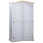 vidaXL Kleiderschrank Mexiko-Stil Kiefernholz 2 Türen Grau vidaXL Kleiderschrank Mexiko-Stil Kiefernholz 2 Türen Grau