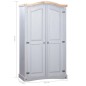 vidaXL Kleiderschrank Mexiko-Stil Kiefernholz 2 Türen Grau vidaXL Kleiderschrank Mexiko-Stil Kiefernholz 2 Türen Grau