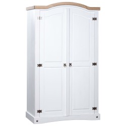 vidaXL Kleiderschrank Mexiko-Stil Kiefernholz 2 Türen Weiß