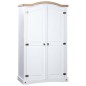 vidaXL Kleiderschrank Mexiko-Stil Kiefernholz 2 Türen Weiß vidaXL Kleiderschrank Mexiko-Stil Kiefernholz 2 Türen Weiß